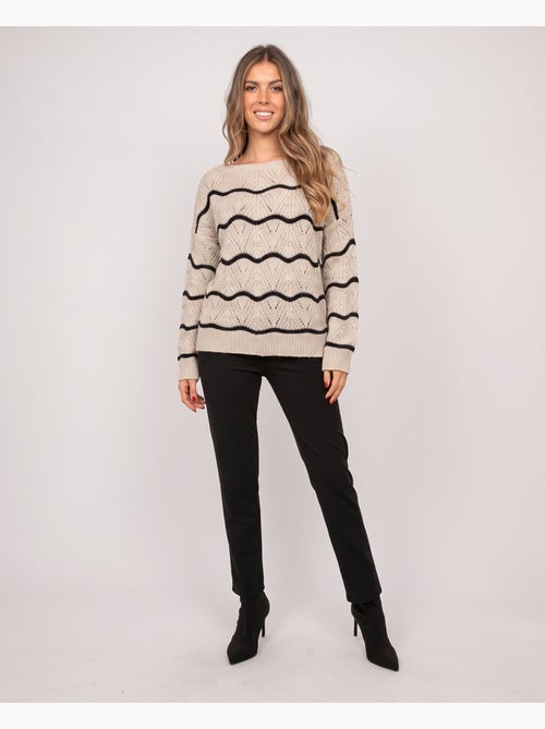 Maglione traforato con onde a contrasto korlia - Kiabi