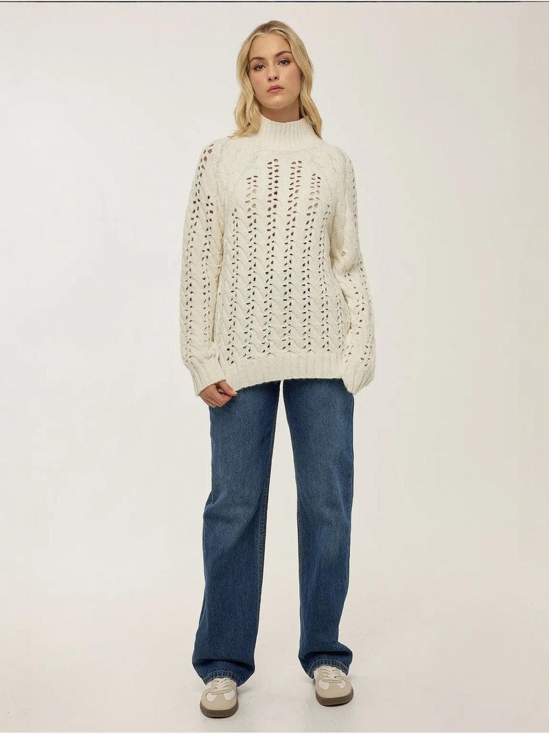 Maglione traforato vestibilità regolare Bianco - Kiabi