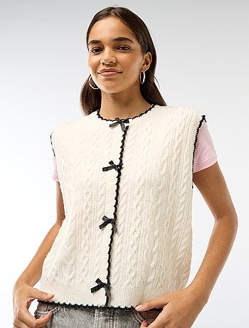 Maglione trompe-l'œil effetto gilet smanicato