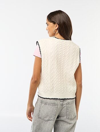 Maglione trompe-l'œil effetto gilet smanicato