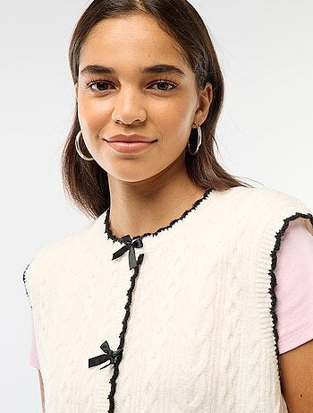 Maglione trompe-l'œil effetto gilet smanicato
