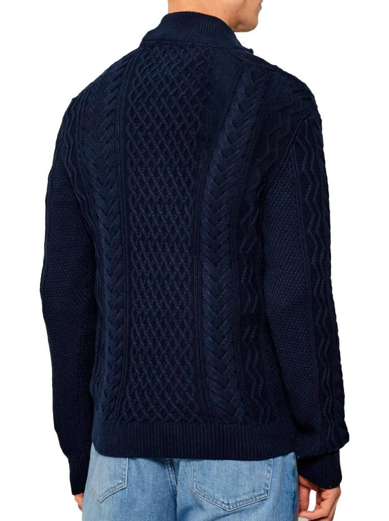 Maglione Uomo Tommy Hilfiger in Cotone a Treccia Blu marino - Kiabi