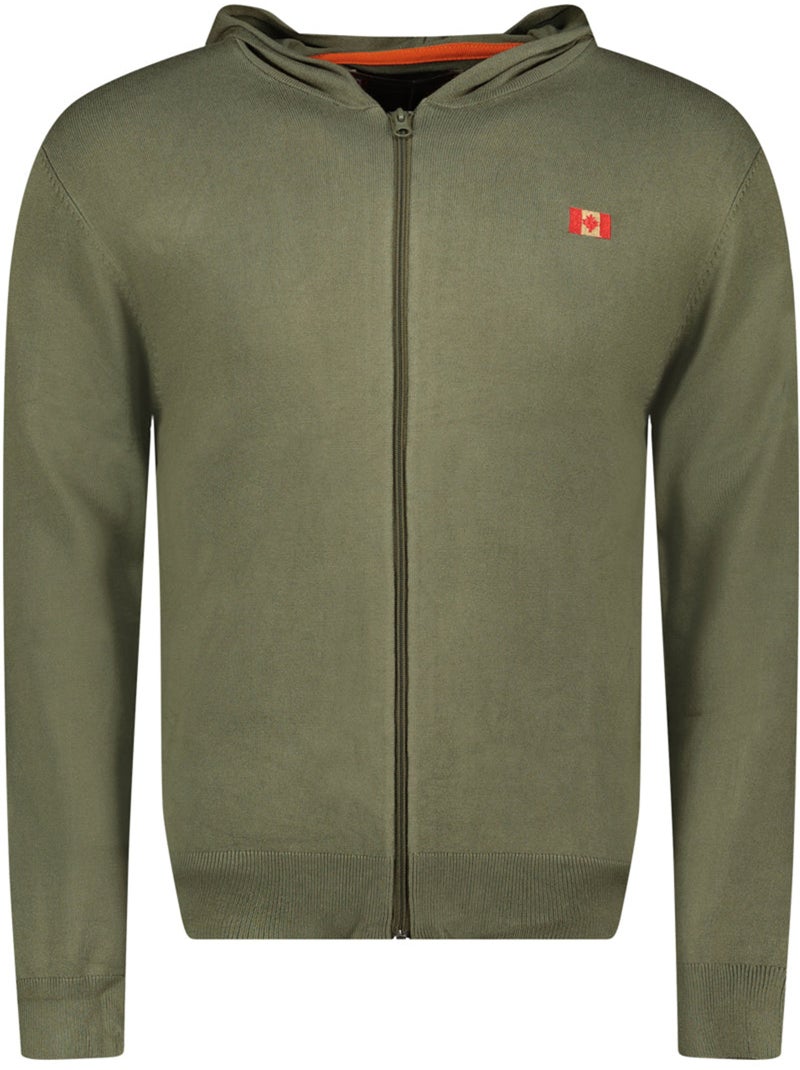 Maglione zippato con cappuccio felinoodeak – canadian peak Verde oliva - Kiabi