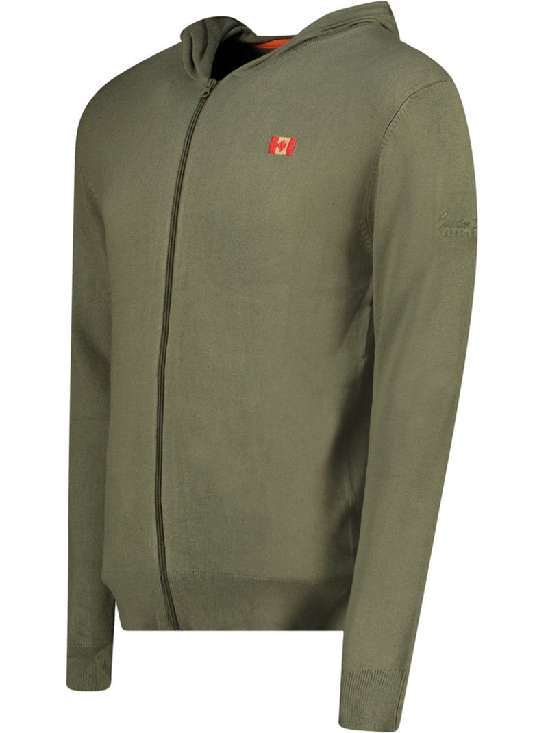 Maglione zippato con cappuccio felinoodeak – canadian peak Verde oliva - Kiabi
