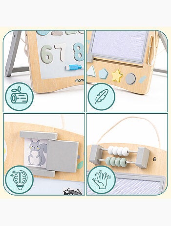 Mamabrum mini chevalet - lavagna educativa in legno 2 in 1 per bambini