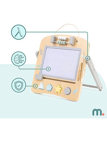 Mamabrum mini chevalet - lavagna educativa in legno 2 in 1 per bambini