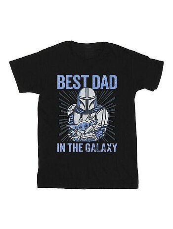Mandalorian best dad galaxy maglietta galassia uomo - star wars
