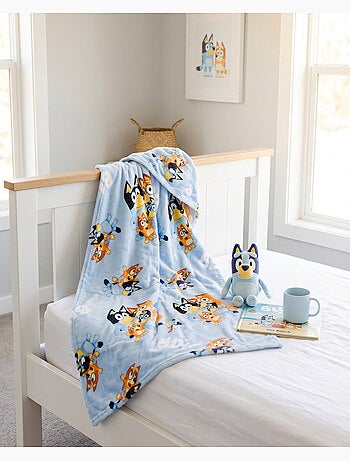 Manta con Capucha Franela Bluey & Bingo 120x150cm – All-Over – 100% Poliéster – Licencia Oficial