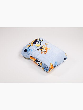 Manta con Capucha Franela Bluey & Bingo 120x150cm – All-Over – 100% Poliéster – Licencia Oficial