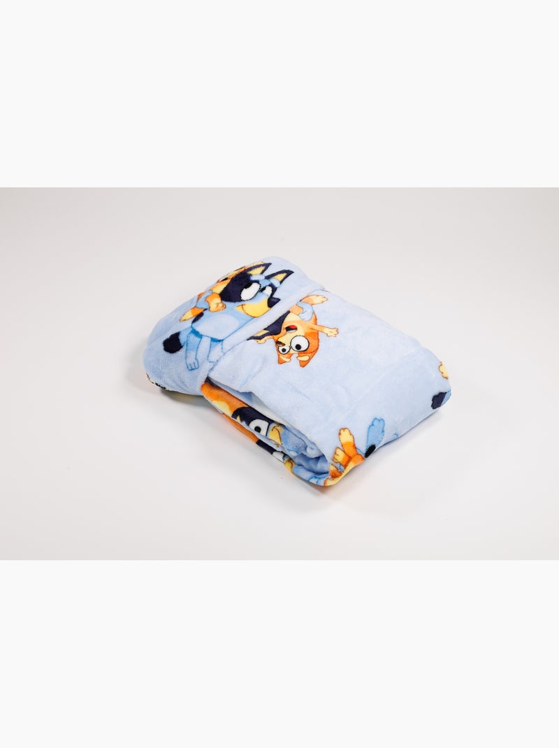 Manta con Capucha Franela Bluey & Bingo 120x150cm – All-Over – 100% Poliéster – Licencia Oficial Nero Nero Blu - Kiabi