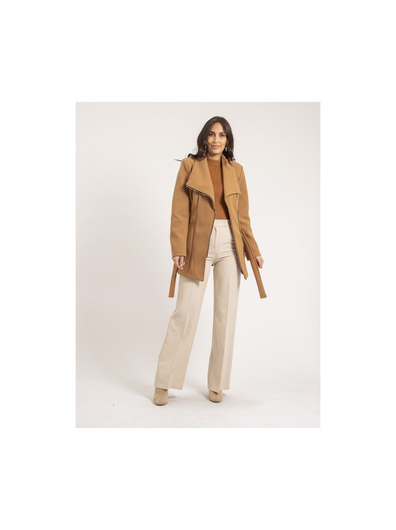 Manteau court zippé UWAYS Marrone caramello - Kiabi