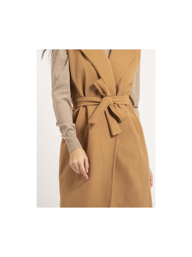 Manteau long sans manches UCLA Beige - Kiabi