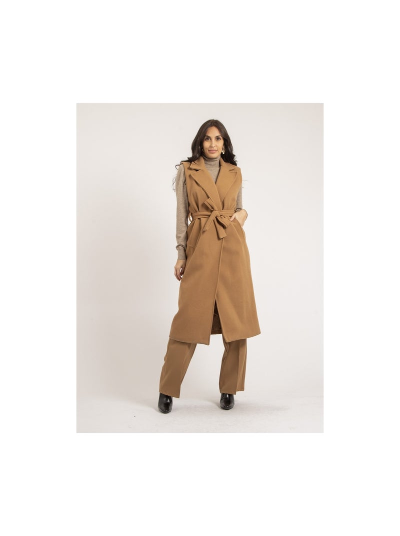 Manteau long sans manches UCLA Beige - Kiabi