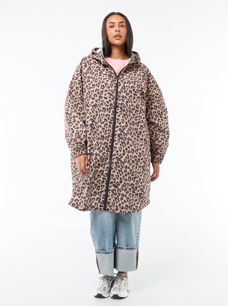 Mantella antipioggia idrorepellente con cappuccio Beige - Kiabi
