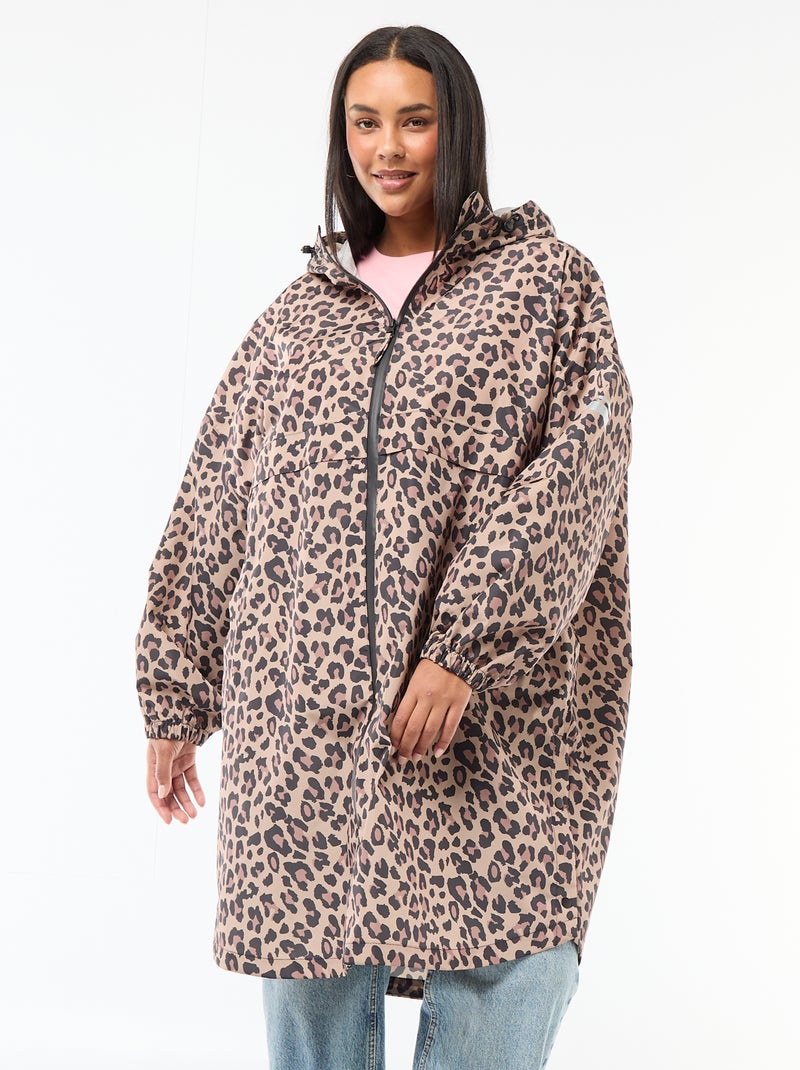 Mantella antipioggia idrorepellente con cappuccio Beige - Kiabi
