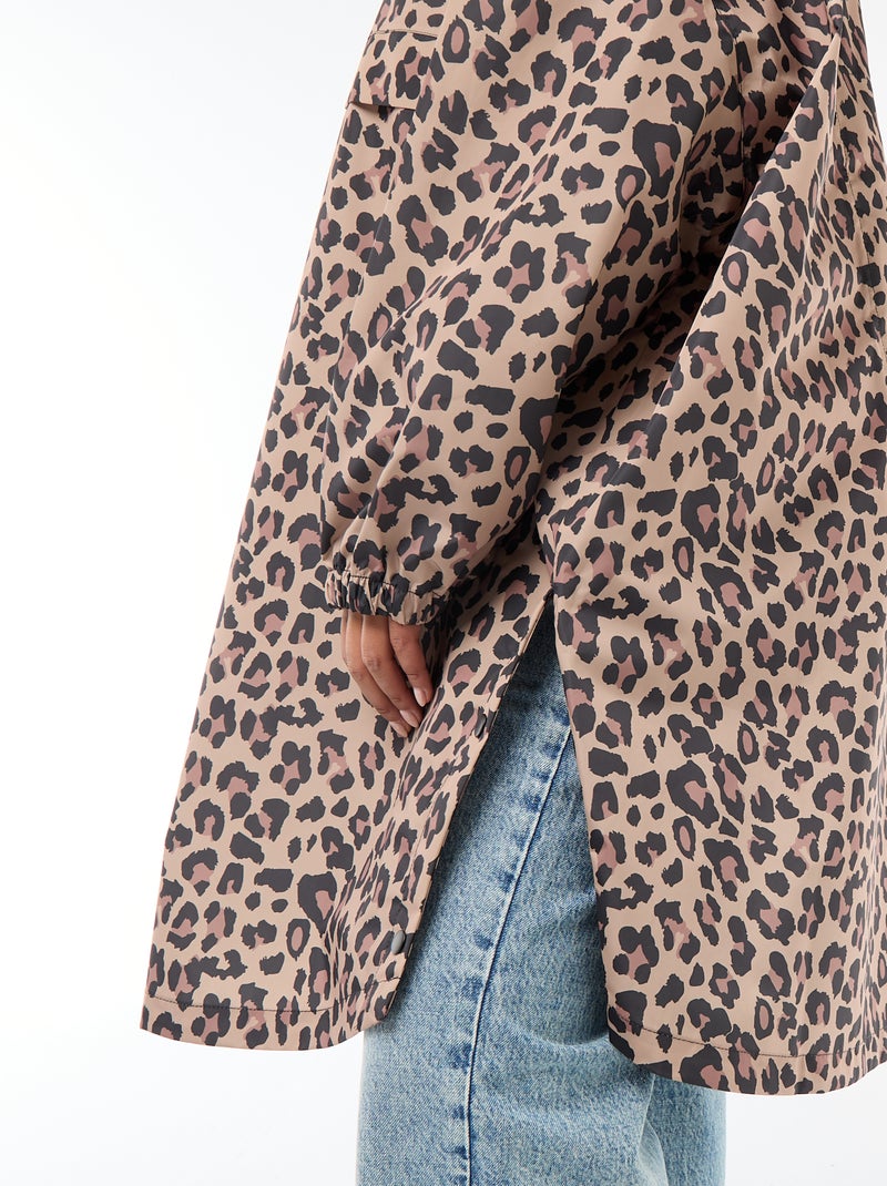 Mantella antipioggia idrorepellente con cappuccio Beige - Kiabi