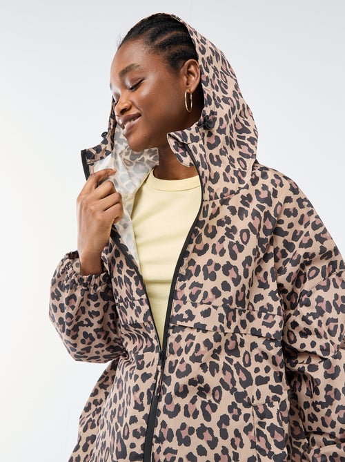 Mantella antipioggia idrorepellente con cappuccio e sistema di ripiegamento su sé stessa - Kiabi