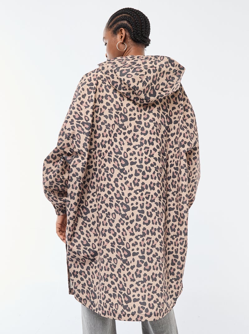 Mantella antipioggia idrorepellente con cappuccio e sistema di ripiegamento su sé stessa Beige - Kiabi