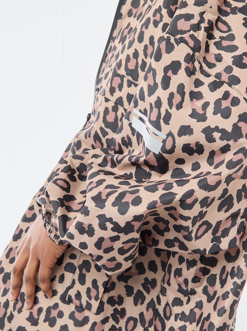 Mantella antipioggia idrorepellente con cappuccio e sistema di ripiegamento su sé stessa Beige - Kiabi