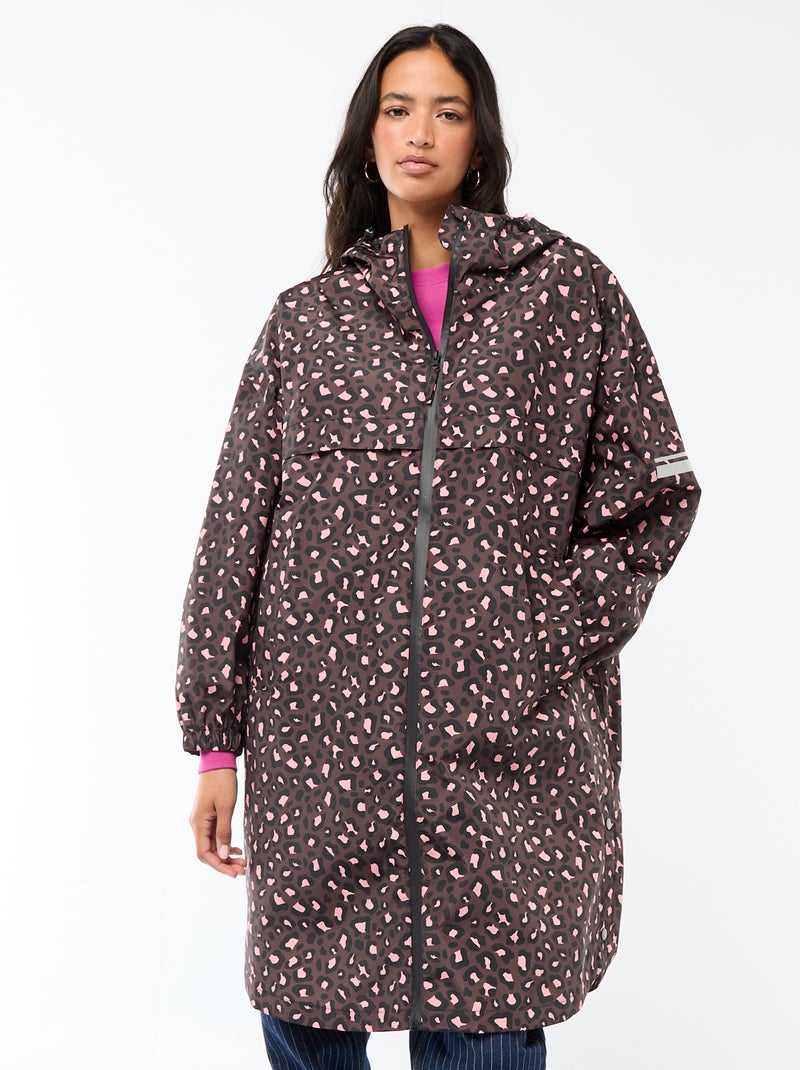 Mantella antipioggia idrorepellente con cappuccio e sistema di ripiegamento su sé stessa Marrone - Kiabi