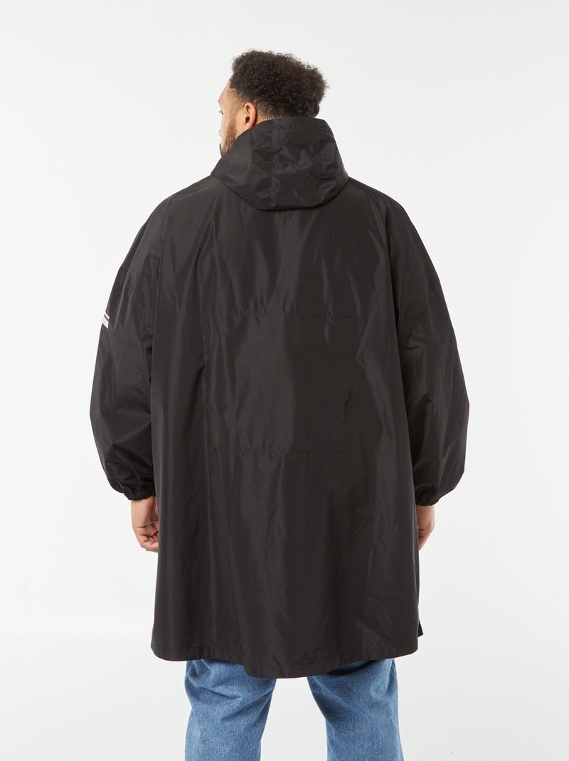 Mantella antipioggia lunga con cappuccio nero - Kiabi