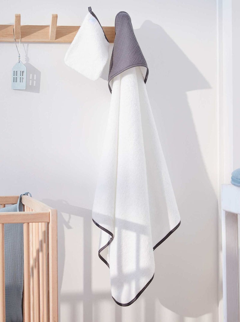 Mantella da bagno + guanto da bagno GRIGIO - Kiabi