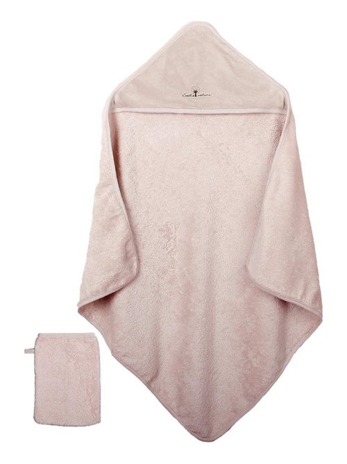 Mantella e guanto da bagno in cotone biologico - Kiabi