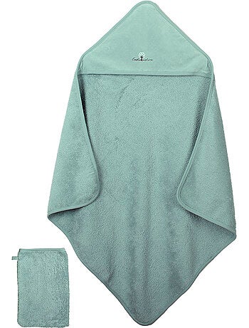 Mantella e guanto da bagno in cotone biologico