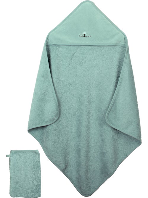 Mantella e guanto da bagno in cotone biologico - Kiabi