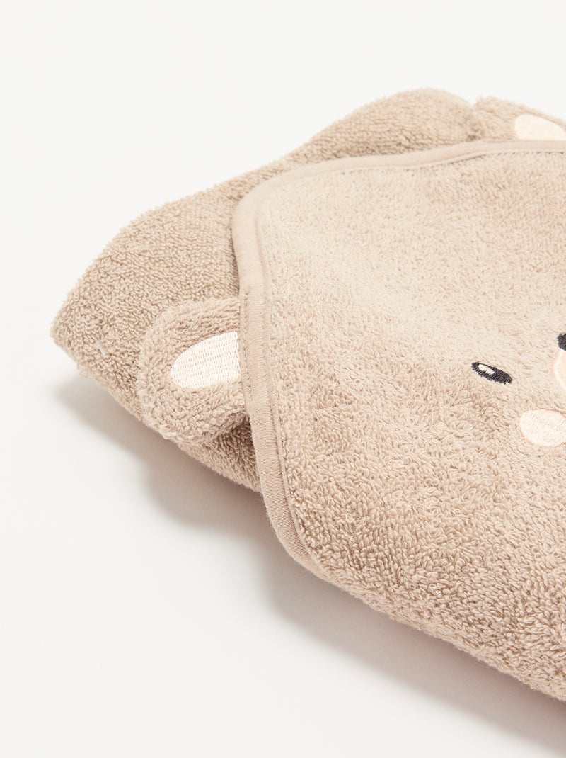 Mantellina da bagno con cappuccio a tema Beige - Kiabi