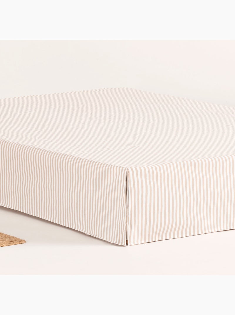 Mantovana per letto, gonna letto protettiva. Coprirete a righe - Gamusi. Beige - Kiabi