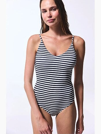 Marbel costume da bagno a righe con imbottitura removibile penti
