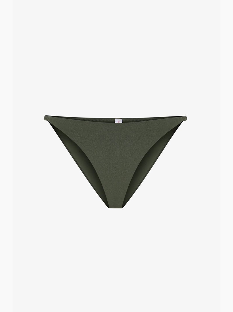 Marcelina slip bikini con lati luccicanti e vita media penti Verde kaki - Kiabi