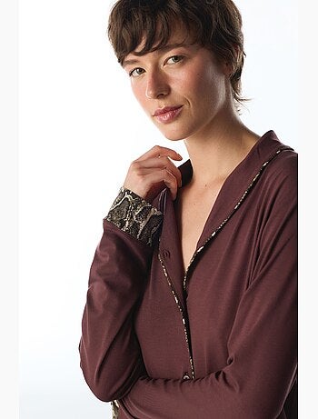 Margot pigiama con camicia e pantaloni a maniche lunghe, stampa serpente penti