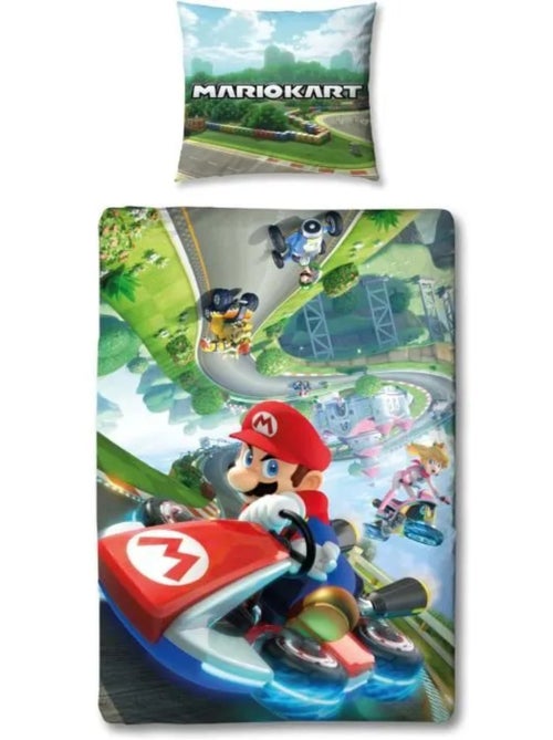 Mario Kart, Completo Letto per Bambino Stampato Reversibile Karting, Copripiumino 140x200 cm - Kiabi Mario Kart, Completo Letto per Bambino Stampato Reversibile Karting, Copripiumino 140x200 cm - Kiabi