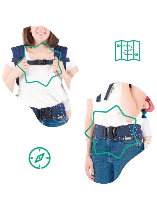 Marsupio ergonomico per il trasporto frontale e dorsale «Badabulle» - Kiabi