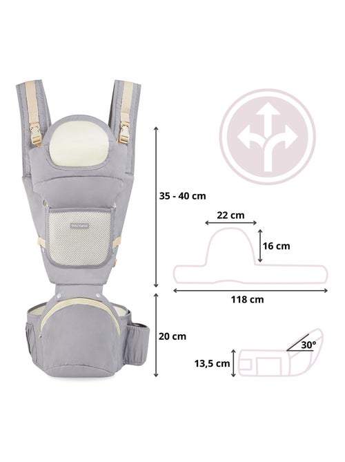 Marsupio ergonomico porta bebè 0–36 mesi regolabile – multifunzione 10 in 1 - Kiabi Marsupio ergonomico porta bebè 0–36 mesi regolabile – multifunzione 10 in 1 - Kiabi
