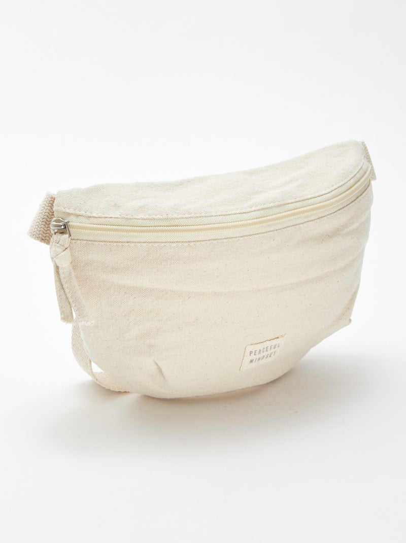 Marsupio grande con etichetta cucita beige - Kiabi