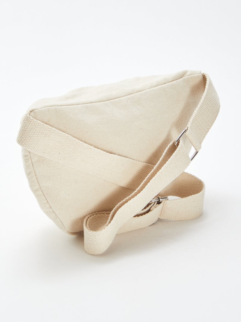 Marsupio grande con etichetta cucita beige - Kiabi