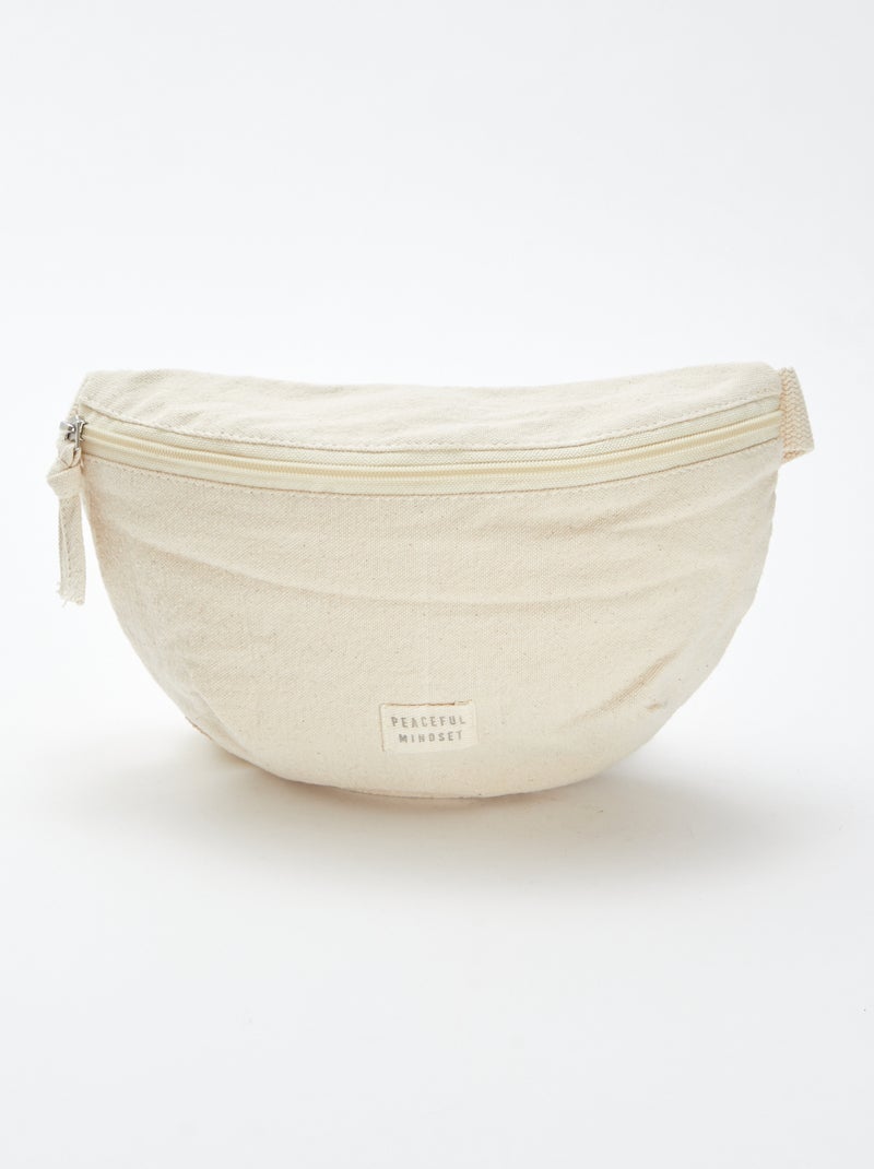 Marsupio grande con etichetta cucita beige - Kiabi