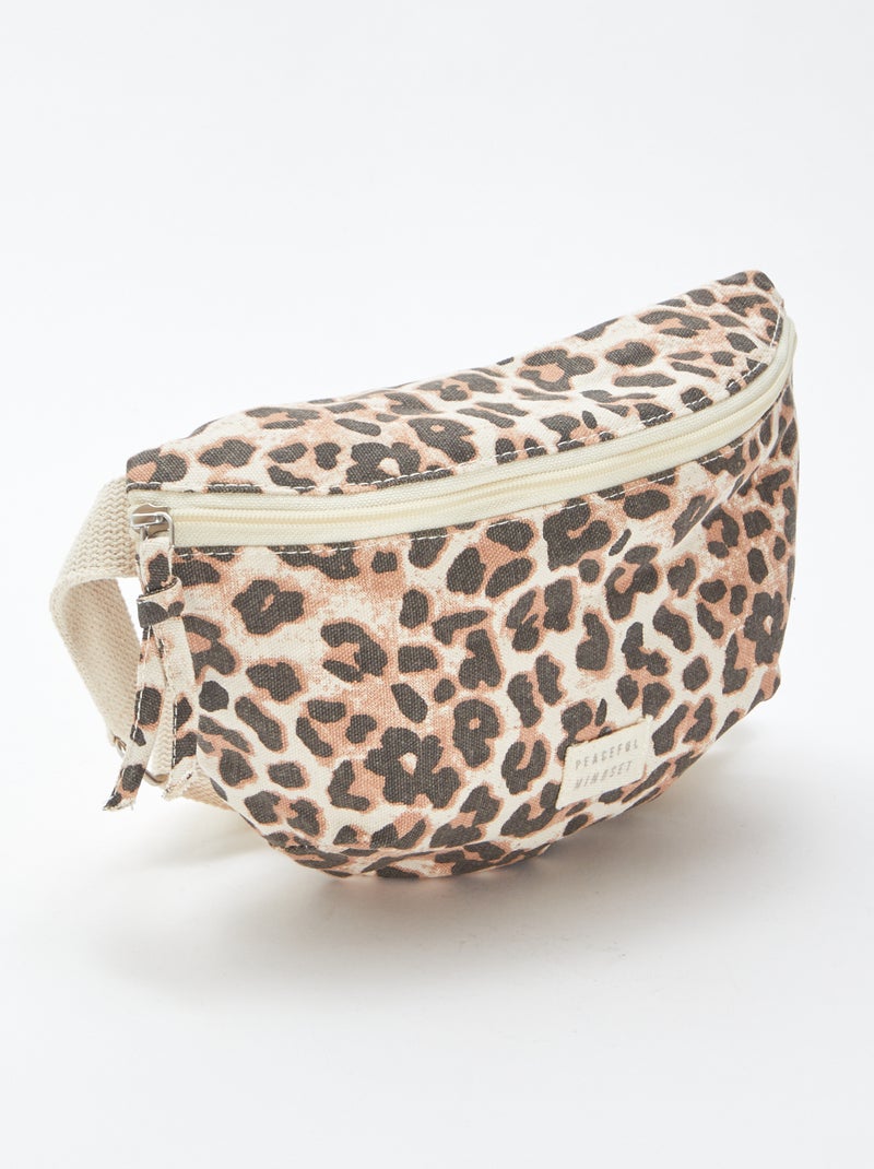 Marsupio grande con etichetta cucita MARRONE - Kiabi