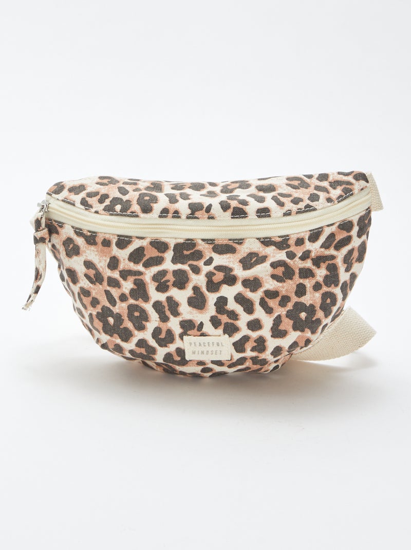 Marsupio grande con etichetta cucita MARRONE - Kiabi