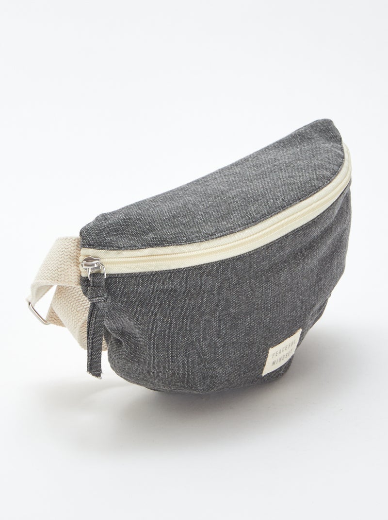 Marsupio grande con etichetta cucita nero - Kiabi