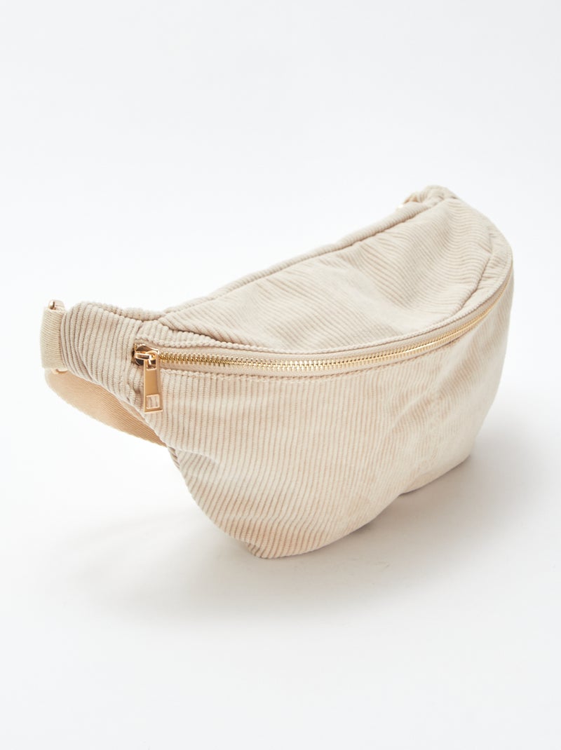 Marsupio in velluto a coste beige - Kiabi
