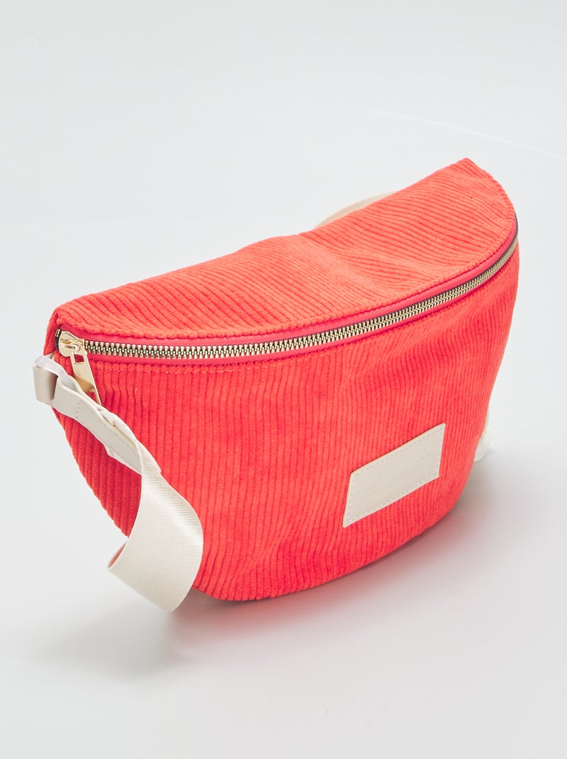 Marsupio in 'velluto' con patch ricamato ROSSO - Kiabi