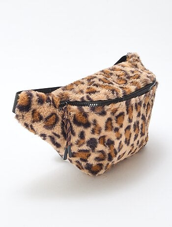 Marsupio leopardato effetto pelliccia