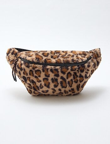Marsupio leopardato effetto pelliccia