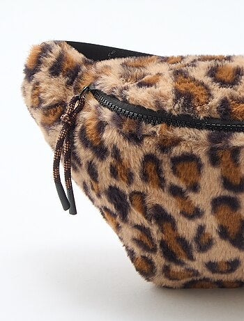 Marsupio leopardato effetto pelliccia