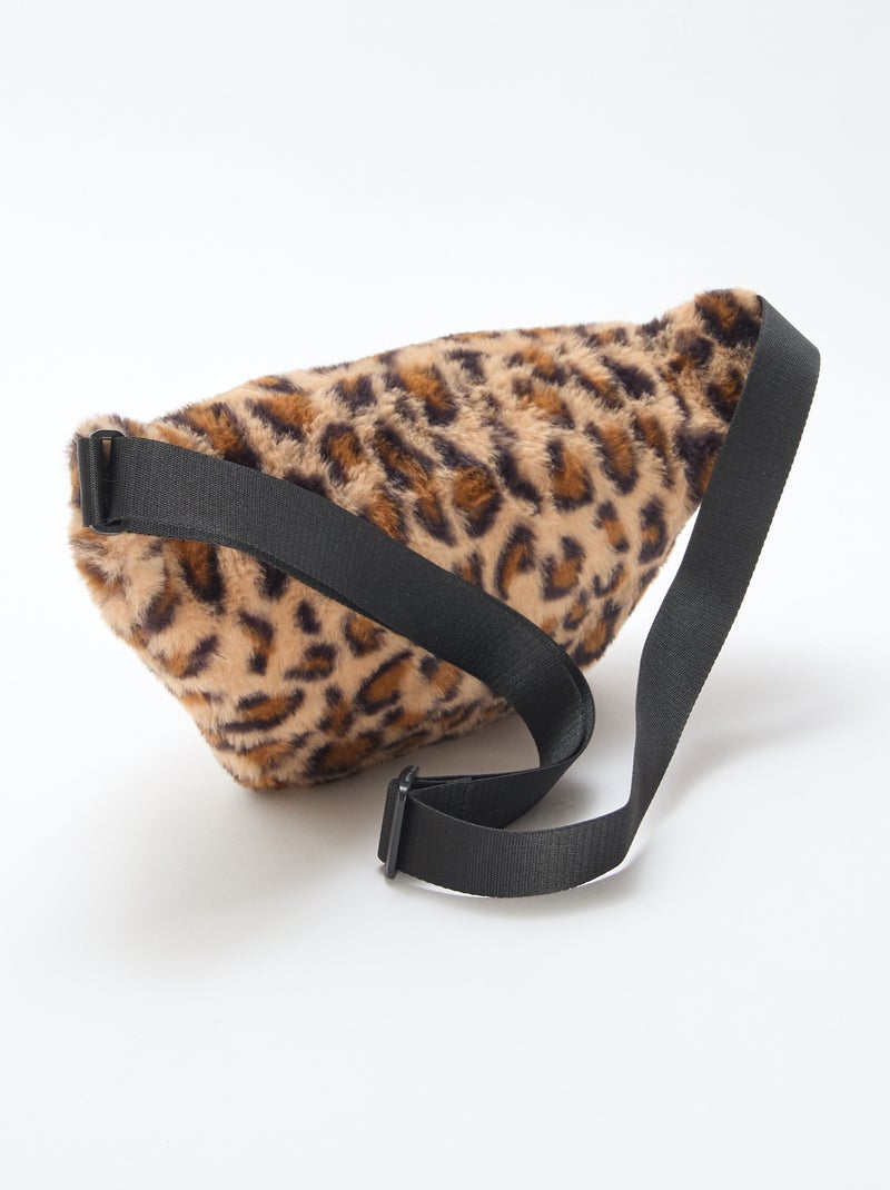 Marsupio leopardato effetto pelliccia Beige - Kiabi