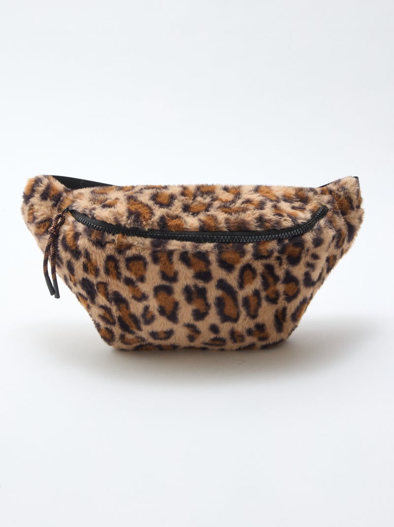 Marsupio leopardato effetto pelliccia Beige - Kiabi
